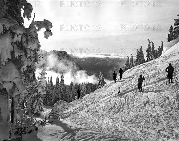 Skiers Practice For Olympics