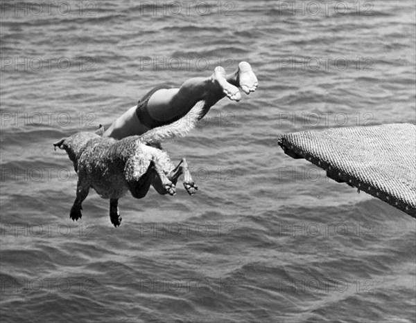 Boy And His Dog Dive Together