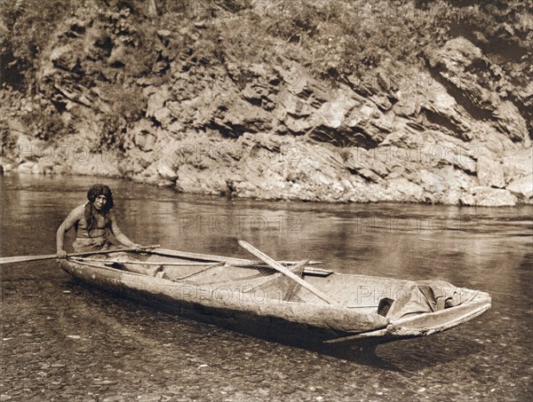 A Yurok In His Dugout Canoe