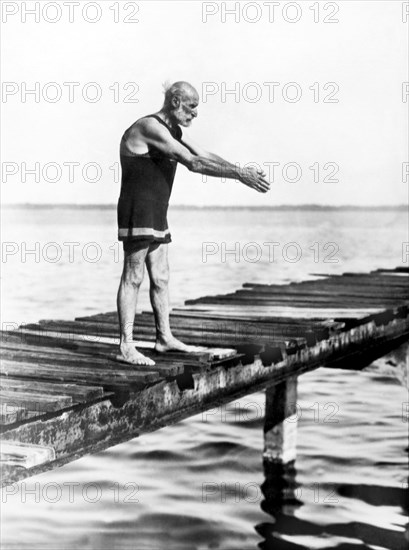 An Old Man Prepares To Dive