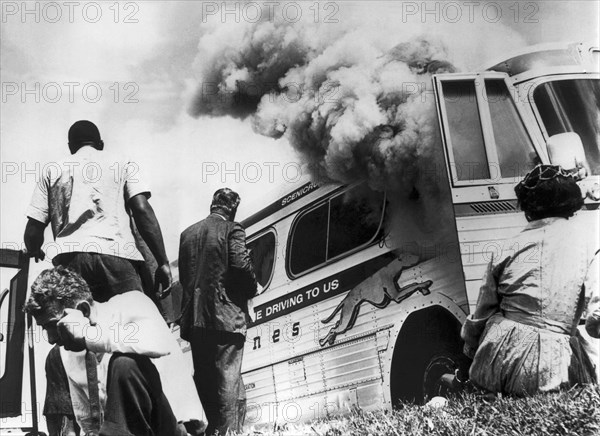 Freedom Riders Bus Burned