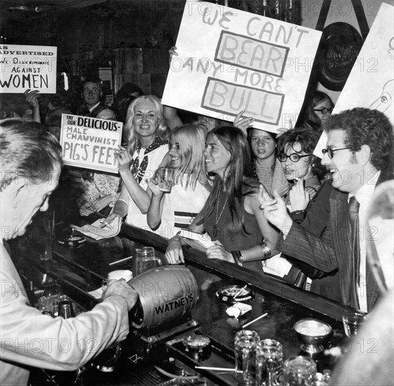 Feminists Protest  Brown's Bar