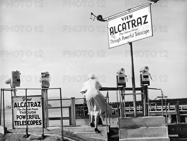 Woman Looking At Alcatraz