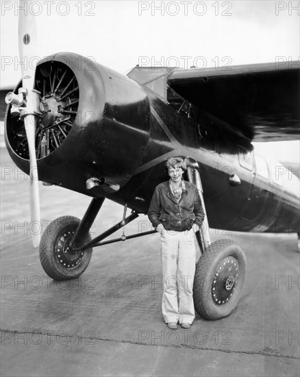 Amelia Earhart And Her Plane