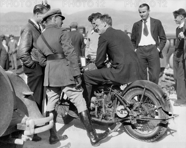 Lindbergh Rides Motorcycle
