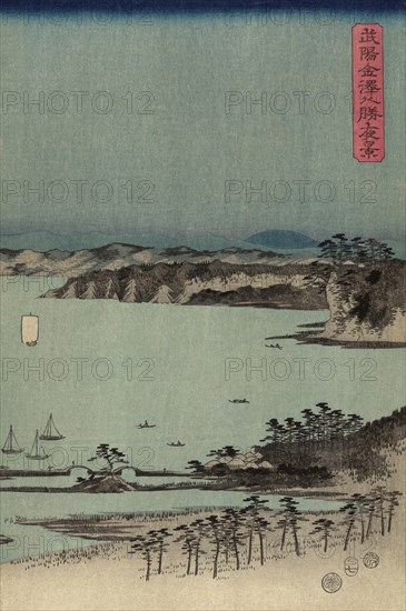 Evening view of the eight famous sites at Kanazawa in Musashi Province (Uyokanazawa hassshoyakei) #3 1857
