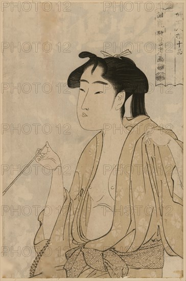 Woman smoking a pipe. 1792