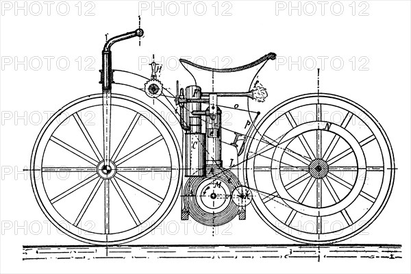 Construction plan of the motorcycle