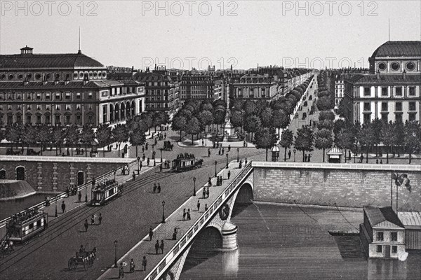 Paris, la place du chatelet et du boulevard de sebastopol