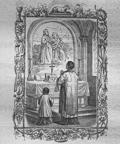Praying on the oldar's steps