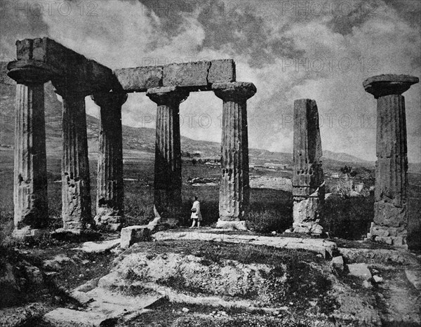 Apollo temple in the ruins of corinth