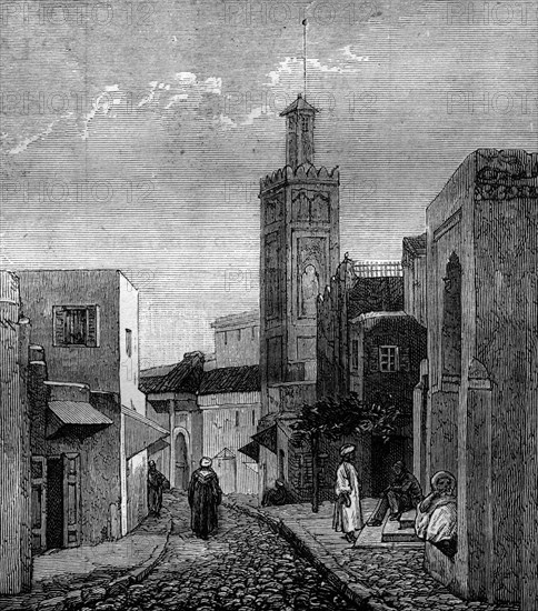 Mosque and street in tangier