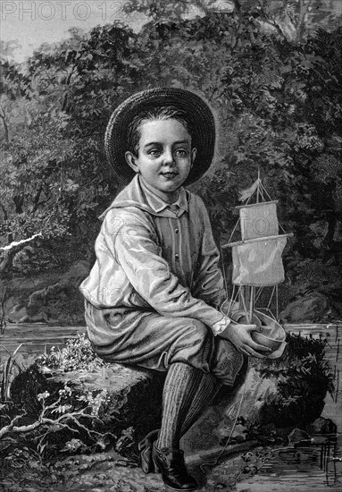 Child with a model ship