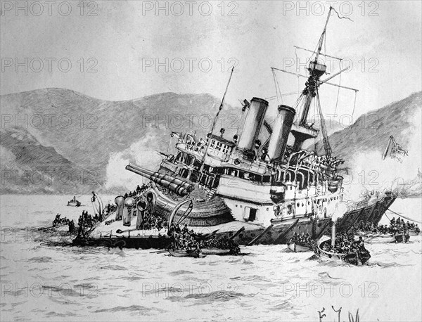 British battleship howe at ferrol