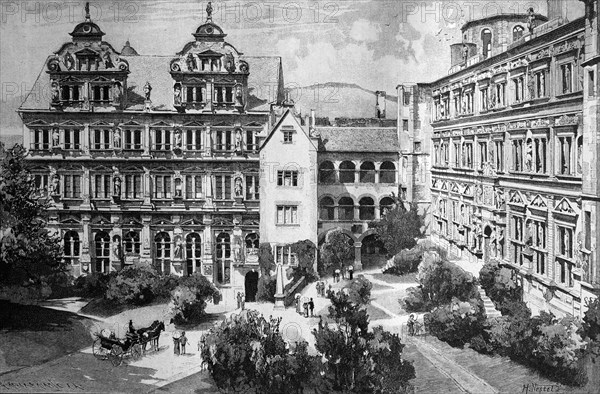 The courtyard of heidelberg castle