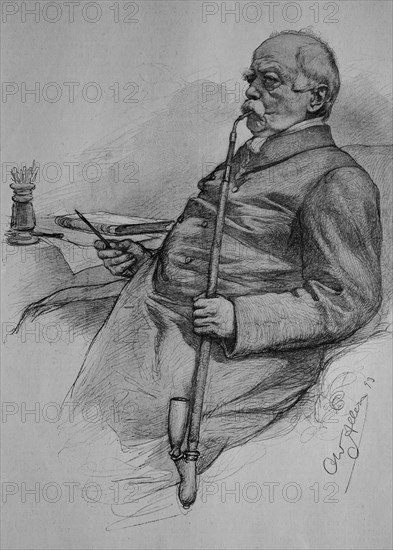 Prince bismarck at his desk