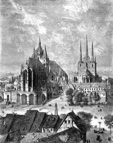Erfurt with its cathedral