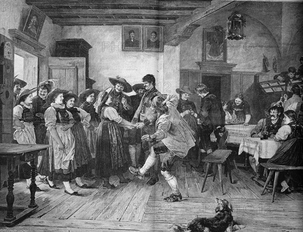 Dance in a village inn