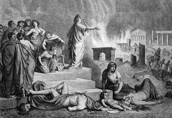 Nero during the burning of rome