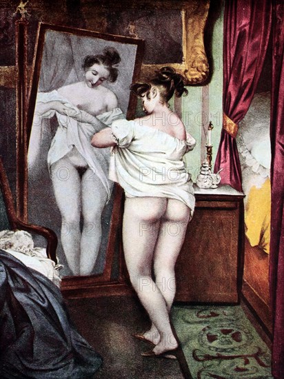 Woman in front of a mirror