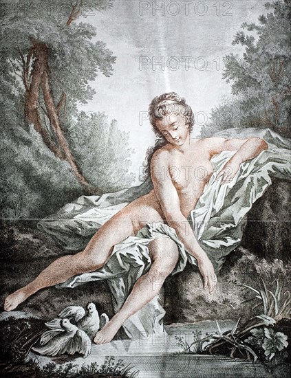 Venus sitting on a creek