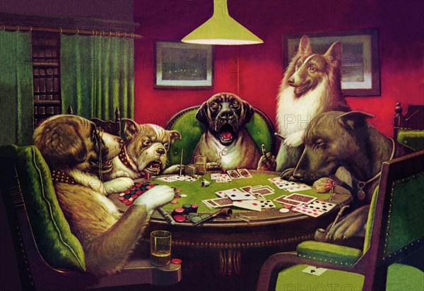 Dog Poker - "Stun, Shock & the Win" 1903