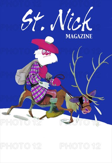 Skinny Scottish Santa Rides on Reindeer 1931