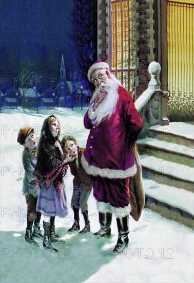 Santa and Street Kids 1914