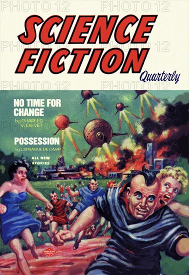 Science Fiction Quarterly: Citizens Flee UFO Attack