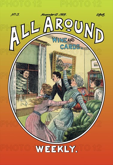 All Around Weekly: Wine and Cards 1909