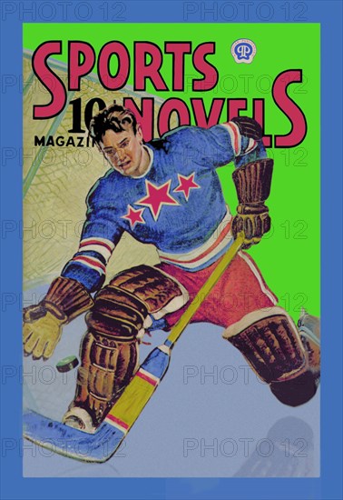 Three Star Goalie Lunges for Puck 1940