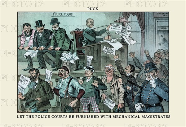 Puck Magazine: Let the Police Courts Be Furnished