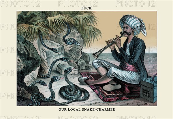 Puck Magazine: Our Local Snake-Charmer