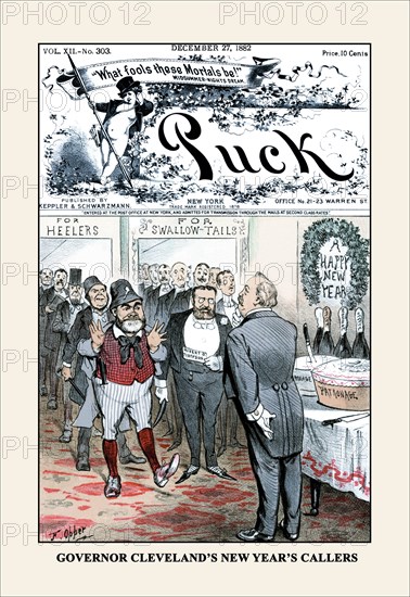 Puck Magazine: Governor Cleveland's New Year's Callers 1882