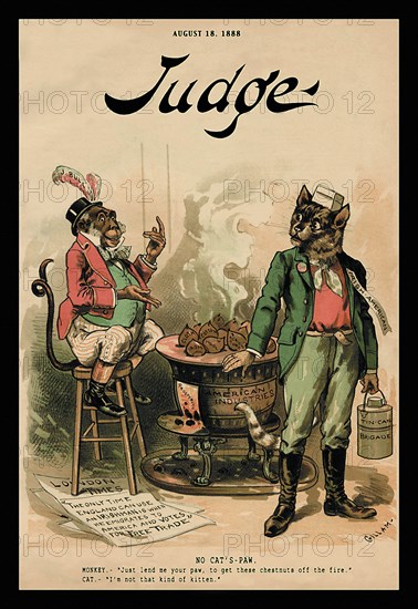 Judge Magazine: No Cat's Paw 1888