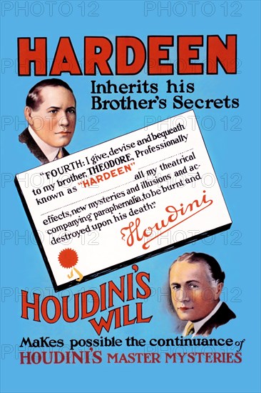 Hardeen inherits his brother's secrets 1936