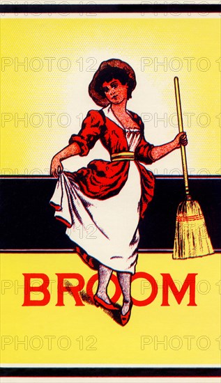 Dainty Woman Broom Label