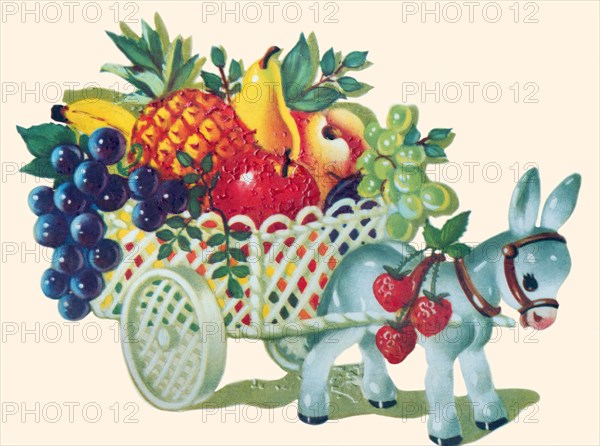 Donkey Fruit Cart 1935