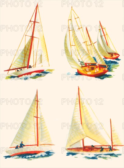 Four Sailboat Scenes 1935