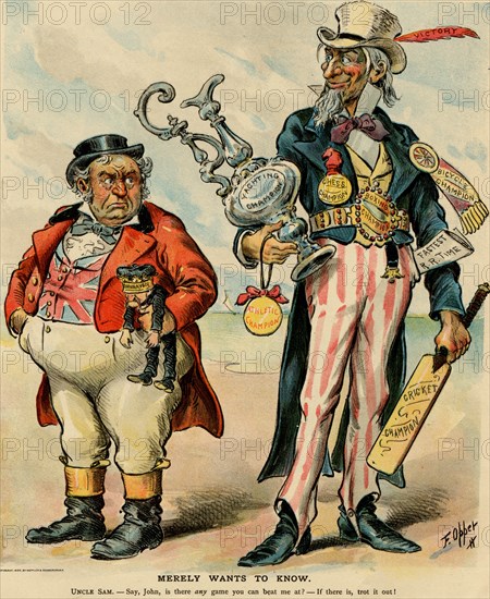 Uncle Sam triumphs over Britain in all sports 1895