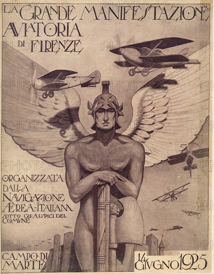 Poster for the Flight Show & Exhibition in Florence Italy in 1925 1925