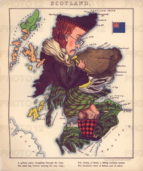 Anthropomorphic Map of Scotland 1868