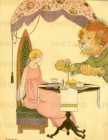 Beauty & the Best - Lion presents Princess with roses 1910