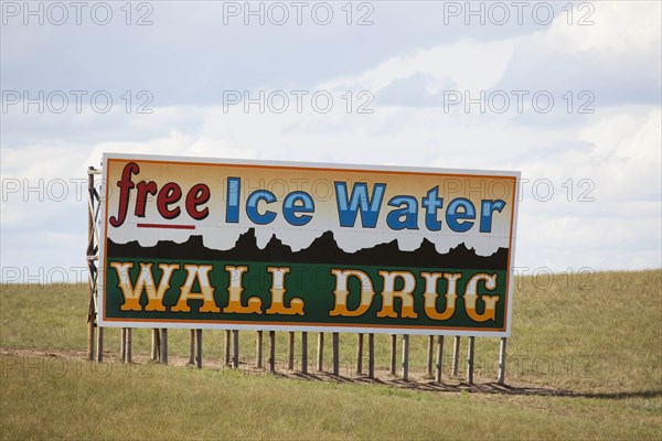 Wall Drug billboard: "Free Ice Water," Wall, South Dakota 2006