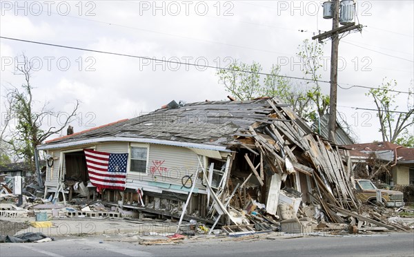 Barber Shop located in Ninth Ward, New Orleans, Louisiana, damaged by Hurricane Katrina in 2005  2005