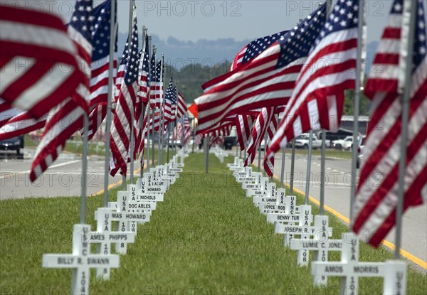 Flags fly for Gadsden area war veterans in Gadsden, Alabama 2010