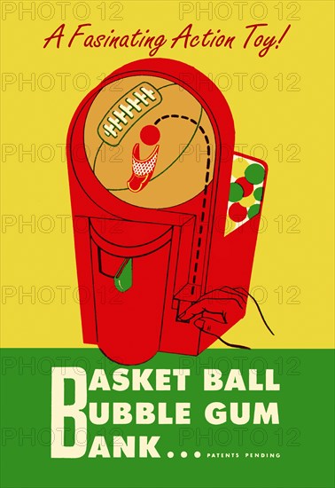 Basket Ball Bubble Gum Bank 1950