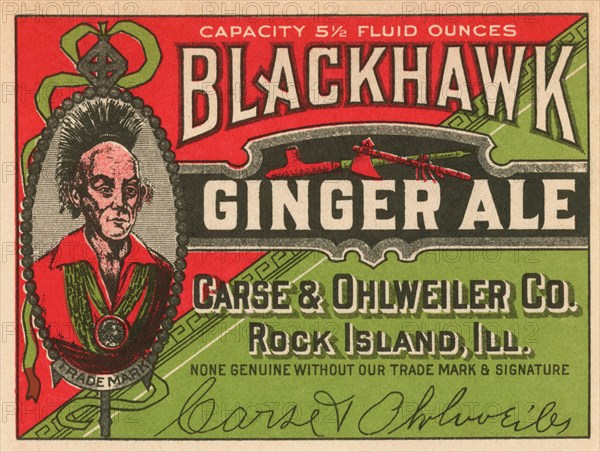 Blackhawk Ginger Ale 1920