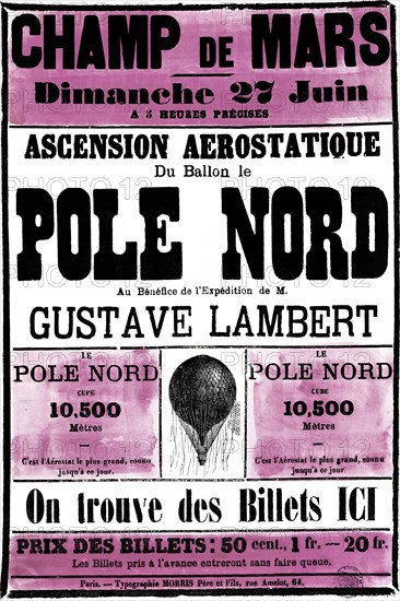 Broadside Announcement of a Balloon Ascension 1869