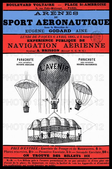 Broadside Announcement of a Balloon Ascension 1885